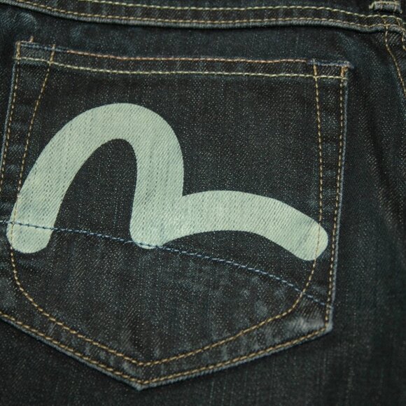 Evisu Puma Jeans Ladies 28 x 30 Dark Denim Straight - Picture 9 of 15
